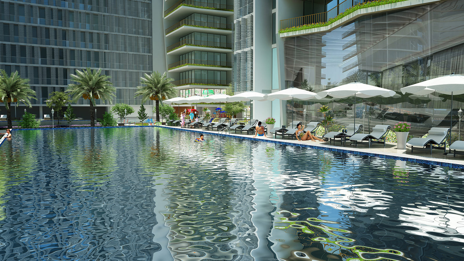 Bể bơi ngay trên sân thượng tại dự án Ánh Dương Soleil Đà Nẵng