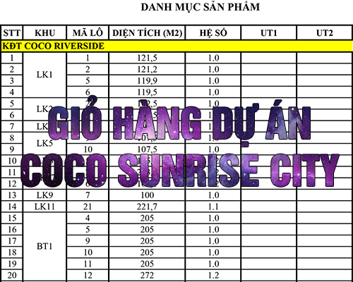 56 lô dự án Coco Sunrise City - Ảnh 3