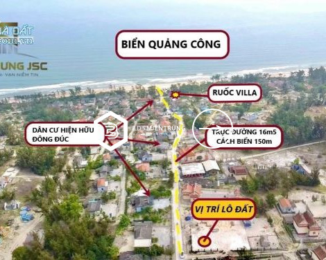 Đất biển Quảng Công cách biển 300m, Đường 16m5 cạnh Village 0