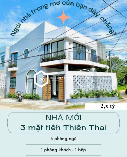 3 mặt tiền - Nhà 2 Tầng (View Công Viên) - Phường An Tây. Chỉ 2,x Ty. ALO:0905-417-347 0